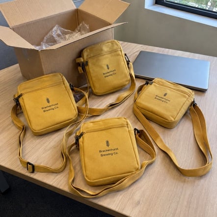 Branded crossbody bags with logo